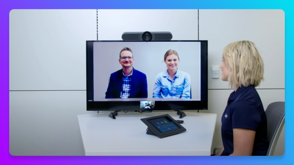 image of a woman going through an online tutorial