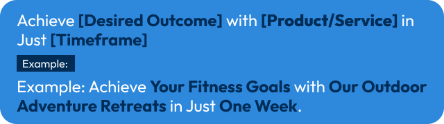 copywriting template: Achieve desired outcome with product/service in just timeframe