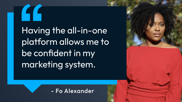 Mompreneur Fo Alexander discussing Kartra's all in one marketing platform